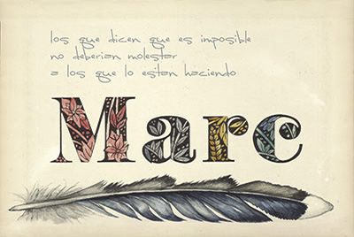 Caligrafía e ilustración y texto con mensaje