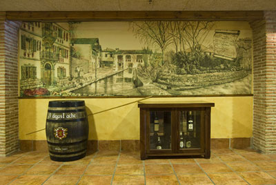 Acuarelas para murales en restaurante Landibar